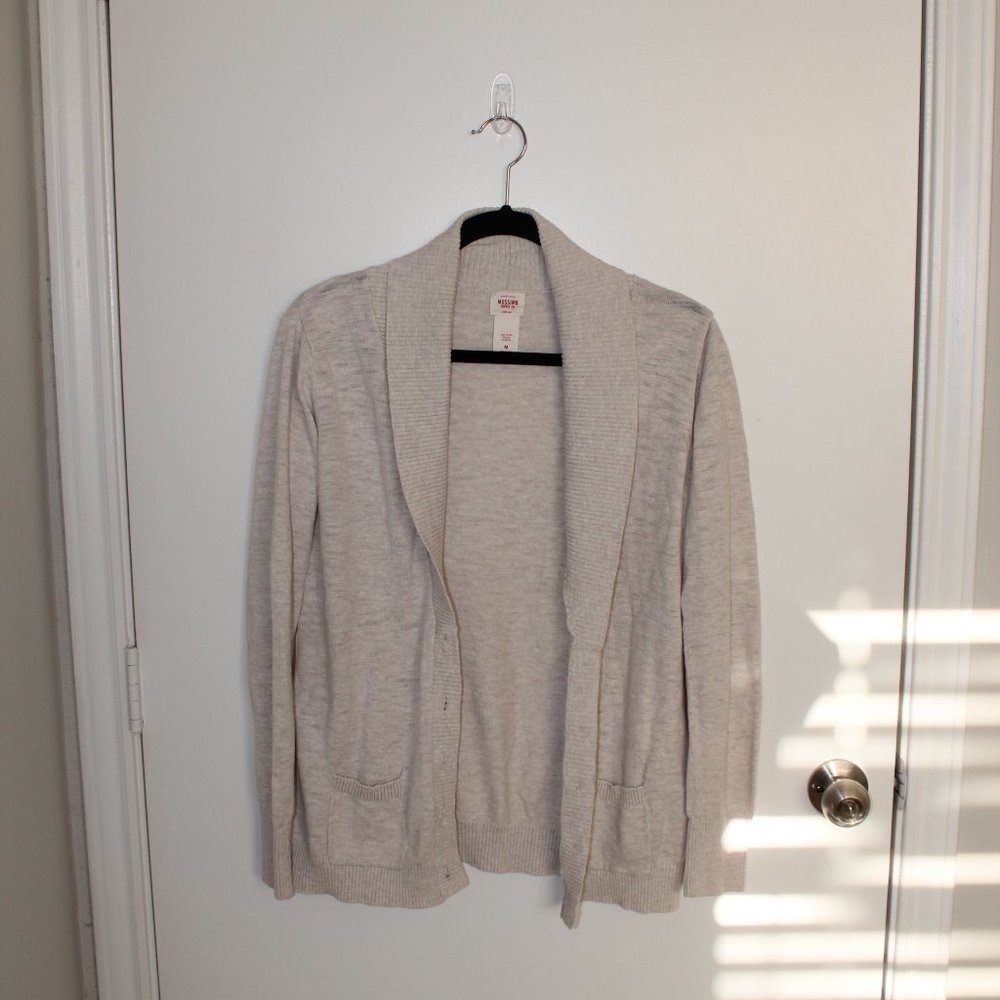 MOSSIMO SUPPLY CO CREAM KNIT CARDIGAN SIZE MEDIUM